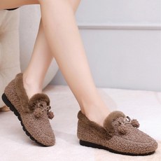 여성 털 모카신 겨울 신발 운동화