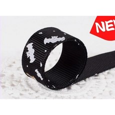 柚子烘焙食品 萬聖節主題緞帶 23米/捲 適用於禮品包裝裝飾, 1個, 黑色蝙蝠_23米/捲