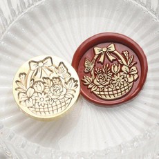 웨딩 왁스 스탬프 프레임 몰드 레트로 꽃 문양 1개, 18