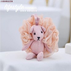 兒童沐浴花 可愛熊寶沐浴球 豐富起泡 搓澡巾 台灣出貨, 1個, 藍色