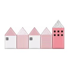 加厚防撞小房子造型嬰兒床圍, 現貨　一組4片五彩粉2組以上請選宅配