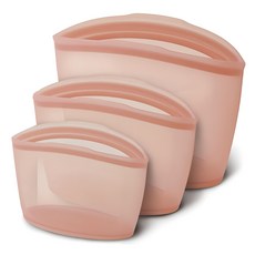 Firgi 三重密封矽膠保鮮袋3件組 乾燥玫瑰, 500ml + 850ml + 1500ml, 1套