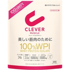 [WPI100%] 300g [BCAA5000mg & 클레버 유청 단백질 근육 믹스베리 맛 함유 글루타민, 1개