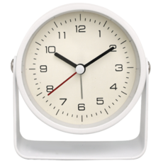데이모노 레트로 탁상 알람 시계 무소음 인테리어, 화이트
