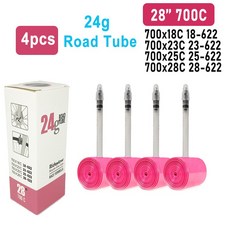 Ridenow TPU 자전거 내부 튜브 초경량 도로 카메라 700x18 23 40 47C MTB French Vavle, 4pcs 24g, 65mm with patch kit, 28 4pcs 24g