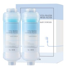 按小時安全的維生素淋浴過濾嬰兒爽身粉香味, 2個, 嬰兒爽身粉香