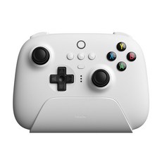 스마트폰게임패드 모바일 핸드폰 조이스틱 8BitDo-Ultimate 무선 2.4G 게임 컨트롤러 패드 PC Windows 용 충전 도크 포함 스팀 안드로이드 액세서리136948, 1개, White