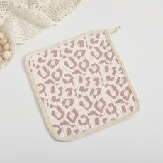 六層紗圍兜 純棉 口水巾 U型 加大款 花朵型 三角 方巾 嬰兒口水巾 圍兜兜 吃飯巾 紗布巾 圍兜 紗布巾 寶寶口水巾, 1個, 方形-4.豹紋, 豹紋