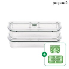 [프리파라] 브루클린 7호(1500ml)x2개(+띄우개/나누개) / 스마트 래치락 밀폐용기 반찬통, 1개, 1500ml 2개