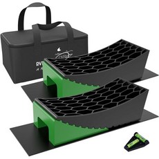 RVMATE 캠퍼 레벨러 8개 세트 RV 수평 블록 휠 초크 포함 두 개의 곡선형 레벨러 초크 고무 그립 매트와 보관용 가방, 블랙.