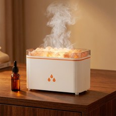 THOUSTA 벽난로식 무드등 무소음 미니 가정용 탁상용 초음파 가습기, 화이트, X02-3