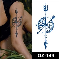 데이브렉 신개념 무광청색 리얼 타투 스티커 200종, 1개, GZ-149