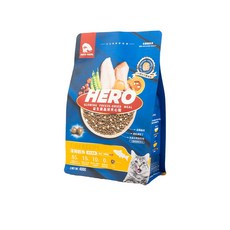 HeroMama 英雄媽媽 益生菌晶球夾心貓糧 寵物飼料 全齡貓適用 凍乾技術 貓咪飼料, 1個, 夾心糧-深海鱈魚(護膚配方), 400g, 雞肉 + 鱈魚