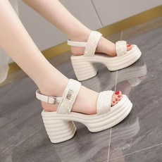 AREVI 여름 여성 웨지샌들 통굽 모던룩 힐9CM