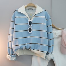 달콩 여성 봄신상 카라티 고퀼리티 하트팬던트단가라카라맨투맨