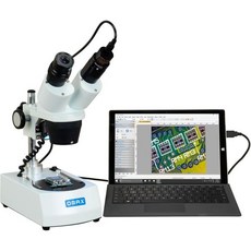 OMAX 20X-40X 무선 듀얼 LED 조명 쌍안경 스테레오 현미경USB 카메라 포함