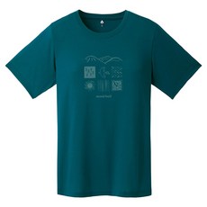 mont-bell 女款 Wickron 山の自然 短袖排汗衣 抗UV 吸濕快乾 藍綠色 XL