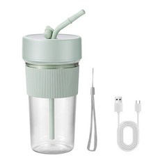 밀짚 과일 믹서를 가진 작은 USB 재충전용 믹서기 Juicers 주스를 위한 휴대용 PP와 PC 물자, Green