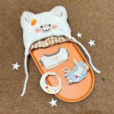 臺灣出貨 娃衣 娃娃衣服 棉花娃娃 配飾 小貓烤麵包10cm20cm棉花娃娃換裝娃衣無屬性娃衣, 1個, 10cm小貓烤麪包（4點）