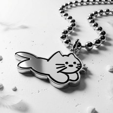 미아방지 목걸이 써지컬 러닝 고양이 유아 아동, 1개, 실버