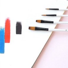 세필붓 평붓 6종 혼합 세트 미술 입문용 취미미술tae1+4frc