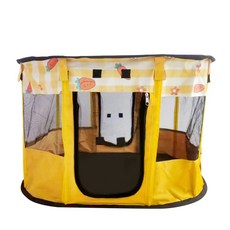 可折疊收納寵物產房帳篷, 黃色, 1個