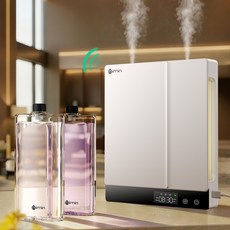 nimin 자동분사 전자디퓨저 스마트디퓨저 실내방향제 WiFi Bluetooth Mi Home 앱 연동 디지털디스플레이 듀얼분사 벽걸이형 유선형 대용량 인테리어디퓨저 호텔디퓨저, 1개, 230ml, 딥 포레스트 × 1 + 라벤더 필드 × 1(기계 포함)