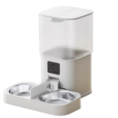 【限時下殺】視訊版自動餵食器 寵物餵食器 APP控製 雙碗 高清鏡頭 雙向語音 6L大容量 智能餵食器 飼料機 餵食器, 1個, 【多貓家庭】視訊版自動餵食器-雙碗