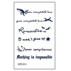 MIR WAY 레터링 리얼 타투 스티커, GZY-11, 2개