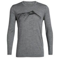 【Icebreaker】男 TECH圓領長袖上衣(崇山峻岭)-AD150 灰 No104731