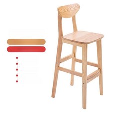원목 바의자 등받이 식탁의자 스탠딩 바텐 카페, 63cm 컬러 원목 좌판