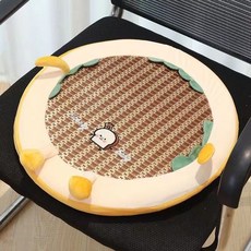 記憶棉可拆洗涼蓆坐墊夏季辦公室久坐不累座椅墊子椅子屁股墊圓形, 吐司記憶棉涼蓆坐墊