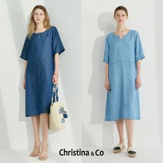 [Christina n Co] 크리스티나앤코 여성 라이오셀 데님 원피스 2종