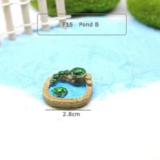 미니어처 수지 레트로 나무 보트 벤치 모델 인형 장난감 마이크로 정원 장식 장식품 테라리움 해변 DIY 액, 09 15 Pond B