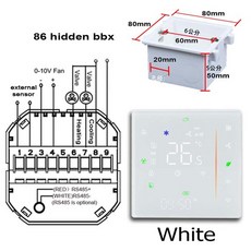 WI FI 선풍기 코일 10V 모듈레이션 24V 가열 온도조절기 옵션 240V 냉각용 95, 24VAC, White 86 Hidden Box