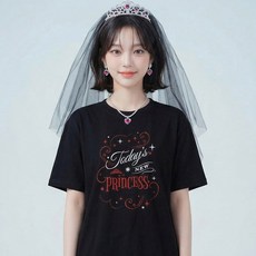 말랑마쥬 벌스데이 프린세스 생일파티 베일공주 어깨띠 세트, 1개, 공주kit(레드)_블랙_3XL