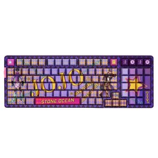 브이지엔 V98 프로 V2 조조의 기묘한 모험 RGB 3모드 유무선 기계식 키보드, 제조사축, 북극여우축, 퍼플
