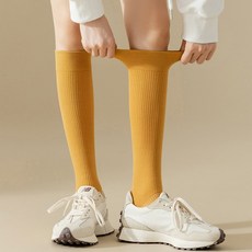 여성 긴양말 봄 가을 겨울 롱롱 무지 골지 니삭스 발가락양말 2켤레세트