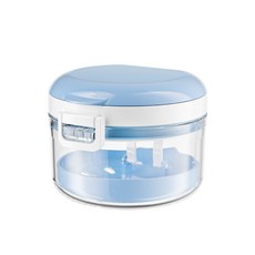 手動食物調理器 E-0503-蜜桃粉 寶寶副食品輕鬆製作, 牙套清潔盒, 藍色, 1個