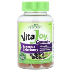 21st Century VitaJoy® 삼부커스 엘더베리 비타민C 및 아연 함유 구미젤리 베리 맛 구미젤리 60개, 1개, 60정