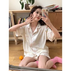兔子印花肌理感睡衣套裝