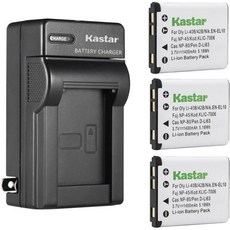 미놀타 MND20 44 MP 2.7K 울트라 HD 디지털 카메라 MN50WP 48MP 오토포커스 5K UHD 방수 카메라용 카스타 1팩 배터리 및 AC 월 충전기 교체, 1 Charger + 3 Batteries, 1개