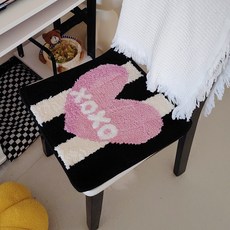 해피유통 실내방석 러그 귀여운 하트 디자인 푹신한 좌식 쿠션 FOREVER LOVE 문구, 40*40센티미터., 6