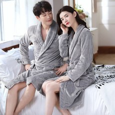 Wg 포근한 겨울 샤워가운 수면 극세사 커플 목욕가운 호텔가운