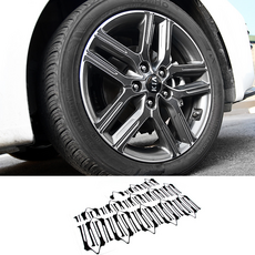 아이리온 올뉴K3 호환 17인치 휠 마스크 데칼 스티커 튜닝용품, 2019올뉴K3 전용_17인치_유광블랙+여유분, 1세트