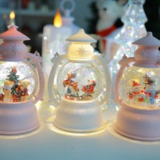 파스텔 크리스마스 랜턴 오르골 무드등 여자친구 집들이 선물 인테리어 소품, 곰돌이