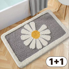 비바룸 먼지없는 푹신 욕실 주방 발매트, 2개, 그레이