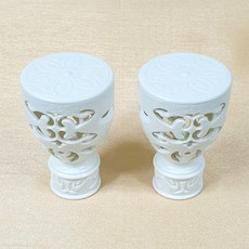 로즈퀸 25mm 커튼봉 봉마개 장구 2P세트, 장구 화이트