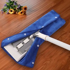 幹濕兩用魔術掃把雙層刮水器佈套, 1個, 藍色加厚, 適閤拖把長20cm-38cm專用 一個