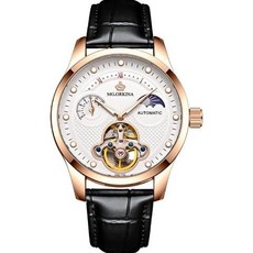 時禮 正品高檔全自動機械手錶 男士時尚皮帶陀飛輪夜光防水鏤空腕錶 展現非凡品味